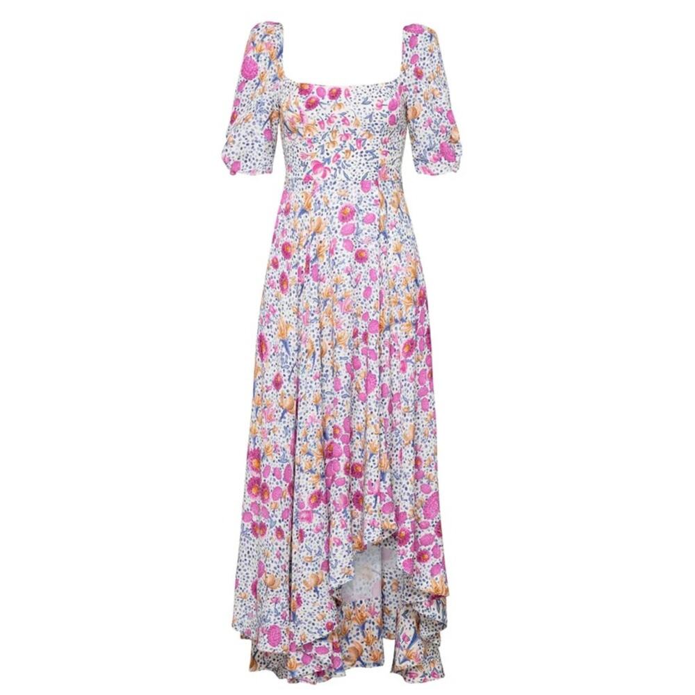 AGUA BY AGUA BENDITA Colombian Tropical Etereo Capullo Floral Midi Dress